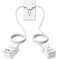 Twin Extension Cord Splitter 12 / 18 FT, with 6ft Dual Extension Cord on Each Side 3 Widely Outlets, Double Extension Cord for Home Office Dorm Room