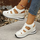 Orthopedic Sandals for Women with Hook-and-Loop Straps, Cutout Toe, and Closed-Toe Design