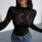 🎁New arrival 49% OFF💥Women's Long Sleeve Floral Lace Mock Neck Top