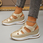 Orthopedic Sandals for Women with Hook-and-Loop Straps, Cutout Toe, and Closed-Toe Design