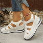 Orthopedic Sandals for Women with Hook-and-Loop Straps, Cutout Toe, and Closed-Toe Design