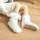 Women's Plush Slippers Socks Floor Socks Winter Home Indoor Thickened Fleece-Lined Anti-Slip Adult Women's Plush Snow Socks Shoe Covers