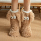 Women's Plush Slippers Socks Floor Socks Winter Home Indoor Thickened Fleece-Lined Anti-Slip Adult Women's Plush Snow Socks Shoe Covers