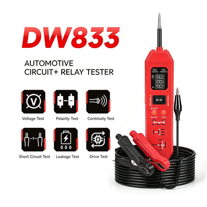 3-in-1 Automotive Circuit Probe & Relay Tester,12V/24V Vehicle Electrical Diagnostic Probe,Voltage Polarity Continuity Short Circuit Detector for Auto Repair