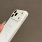 Large-Window Glass Back Panel Fashionable Minimalist Phone Case