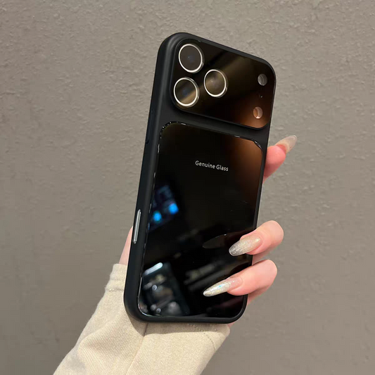 Large-Window Glass Back Panel Fashionable Minimalist Phone Case