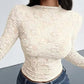 🎁New arrival 49% OFF💥Women's Long Sleeve Floral Lace Mock Neck Top