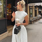 New Spring Arrival: Classic French-Style Fitted Polka Dot Print Dress
