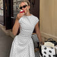 New Spring Arrival: Classic French-Style Fitted Polka Dot Print Dress