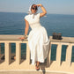 New Spring Arrival: Classic French-Style Fitted Polka Dot Print Dress