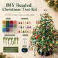 DIY Beaded Christmas Tree Kit, Hand‑Made Mini Crystal Bead Xmas Tree Craft Set, Complete Christmas Decoration Making Supplies with Beads, Angel Tree Topper, Base & Accessories, Tabletop Holiday Ornament, Fun DIY Project, Ideal Christmas Gift for Kids & Fa