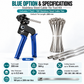 Stainless Steel Cable Tie Tool Kit – Heavy Duty Tensioning & Cutting Tool with 100 Metal Zip Ties