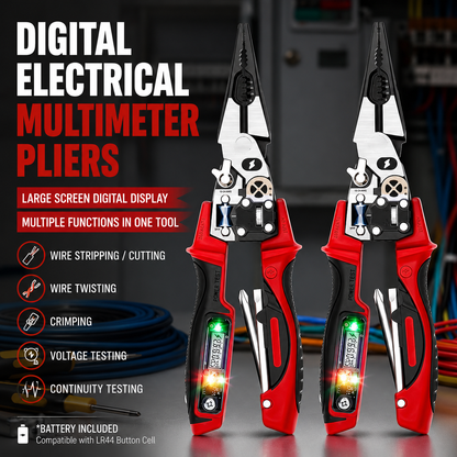 Digital Display Multi-Function Electrician's Pliers with Needle Nose