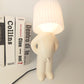 Creative LED desk lamp with cute figure and light cover, fun night light with unique design, decorative lighting for living room and bedroom