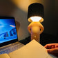 Creative LED desk lamp with cute figure and light cover, fun night light with unique design, decorative lighting for living room and bedroom