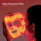 LED Face Mask with Under-Eye Cooling | Anti-Ageing & Blemish Repair | Red & Blue LED, Infrared Light Therapy | USB-C, Remote Control | Storage Bag | Adjustable Straps
