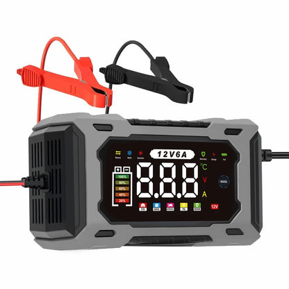 12V 6A Smart Car Battery Charger with LCD Display