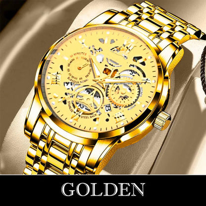 🔥Men's Waterproof Roman Skeleton Automatic Mechanical Watch