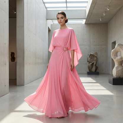 Flowing Cape Sleeve Top & Wrap Pants Set âœ?Effortless Elegance
