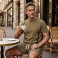 📢📢47% OFF !! ⏰ Men's Waffle Knit T-Shirt & Shorts Set