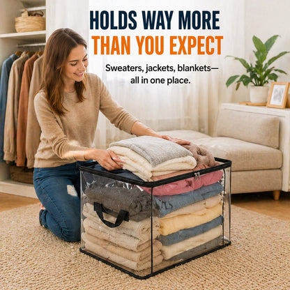 🔥Limited-time offer: 50% off! 📦Large, sturdy, thick, transparent plastic storage bag for clothes, moving, and storage