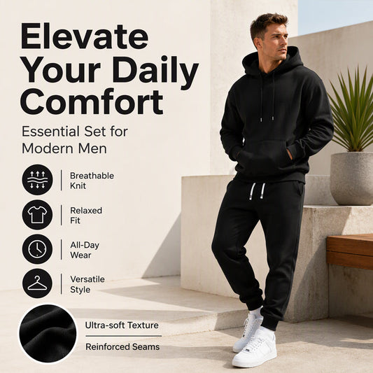 Men's Casual Hoodie & Sweatpants 2-Piece Set